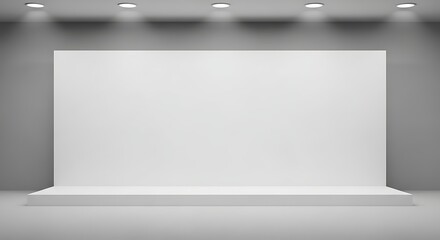 Obraz premium Blank white backdrop stage for presentations and events in a studio setting.