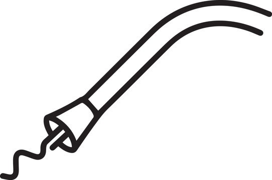 Premium Medical Angiography Catheter with Guidewire Vector Icon for Cardiovascular Procedures, Diagnostic Imaging, Medical Education, Healthcare Presentations, Surgical Planning, Radiology