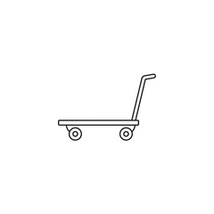 Empty warehouse flatbed push cart trolley line art with hand truck © Usa