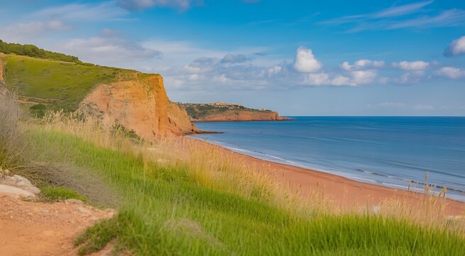 Jacob&rsquo;s Ladder Beach Sidmouth Devon England Coastal Cliffs Seaside Landscape UK