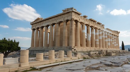 Obraz premium Parthenon Temple on Acropolis Athens Greece Ancient Greek Architecture Landmark