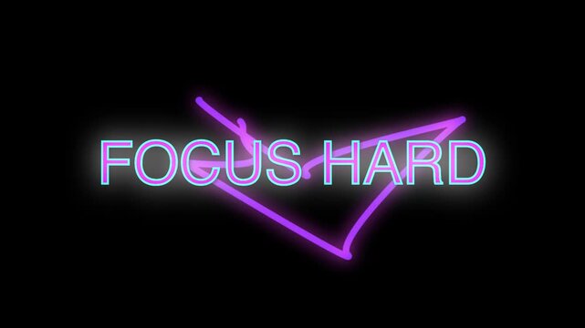 Neon glow typography focus hard text animation