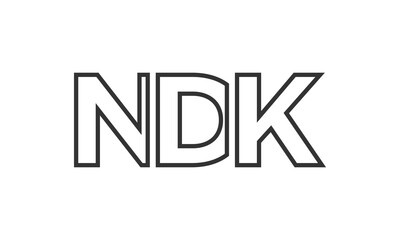 Fototapeta premium NDK logo design template with strong and modern bold text. Initial based vector logotype featuring simple and minimal typography. Trendy company identity.
