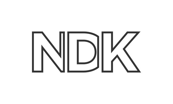 NDK logo design template with strong and modern bold text. Initial based vector logotype featuring simple and minimal typography. Trendy company identity.