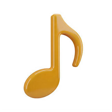 A shiny orange eighth note