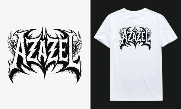 AZAZEL Dark Gothic Metal Typography T-shirt Design