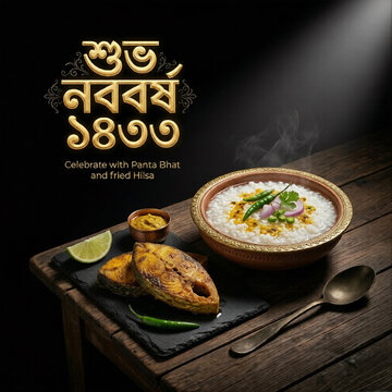 Shubho Noboborsho 1430 Elegant Bengali New Year Food Poster Design