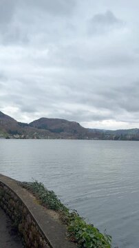 Lake mountains traunsee coudy weather