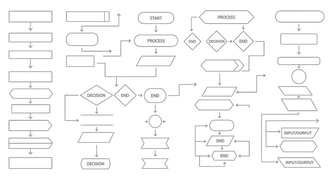 Flowchart Diagram Elements &ndash; Business Process and Workflow Visualization Kit