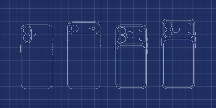 Orthographic projection engineering drawings of the 17 iPhone Air Pro Max detail