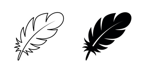 Feather icon vector illustration bird feather symbol line and solid style design isolated on transparent background © Sidratul Muntaha 4