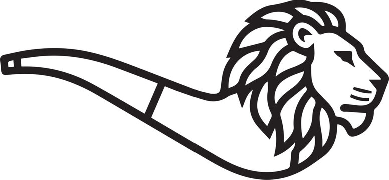 Vintage-inspired clay pipe with animal head design vector icon for branding, editorial, and digital media&mdash;perfect for tobacco industry, rustic aesthetics, historical motifs, and lifestyle