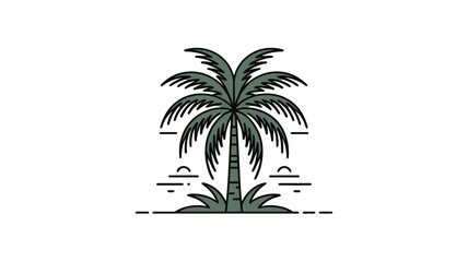 Fototapeta premium Palm Tree Icon Vector with Tropical Summer and Vacation Symbol