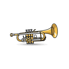 Fototapeta premium Detailed brass trumpet illustration