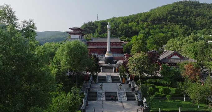 scenery of Jiucheng Palace in baoji, china