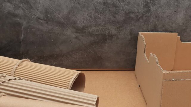 corrugated cardboard box made of recycled paper, sustainable material