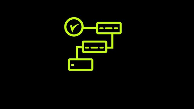 Work flow system icon animation video for operation management,