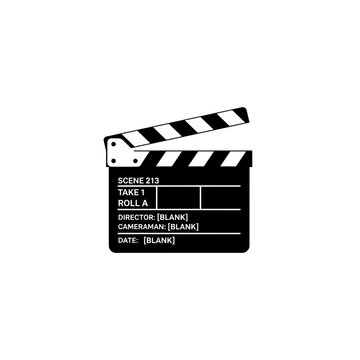 Film clapperboard icon for movie scene synchronization