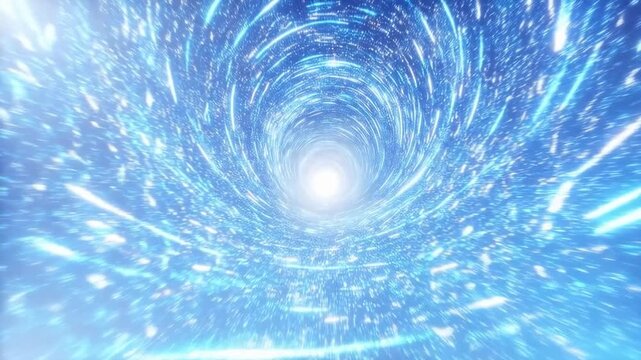 Abstract swirling vortex of light and energy. Represents concepts of time travel, digital transformation, and futuristic technology