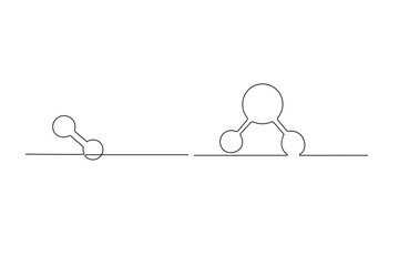 Fototapeta premium Minimalist single-line drawing of a molecular structure for science and technology design 