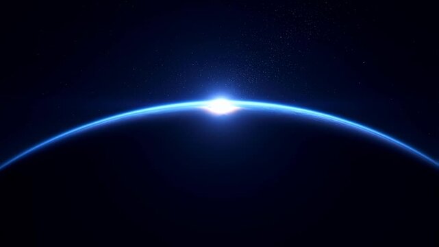 Stunning sunrise over the horizon of Earth, showcasing the beauty of our planet and the dawn of a new day. A symbol of hope and renewal