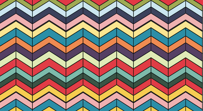 Colorful chevron pattern with alternating blocks