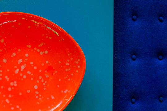 Abstract colorful geometric shapes with bold orange and blue modern design