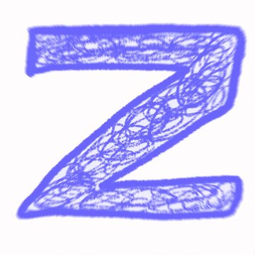 Hand Drawn Colorful Chalk Scribble Font Z Animated Letter Alpha Channel