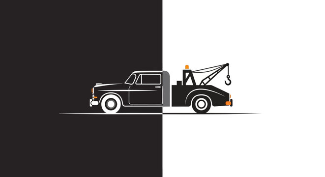 Tow truck vehicle graphic illustration.
