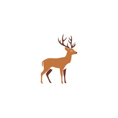 Obraz premium Minimalist standing stag deer silhouette icon