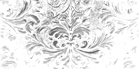Fototapeta premium Abstract Grunge Floral Vector, Ink Brush Flowers and Leaves, Black Botanical Elements Isolated on White Background.