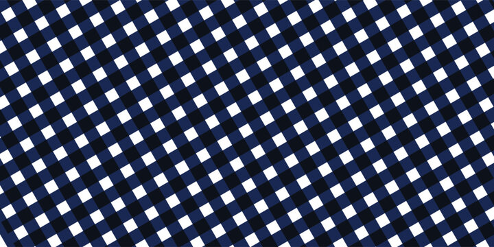 Blue and white checkered gingham pattern seamless textile background