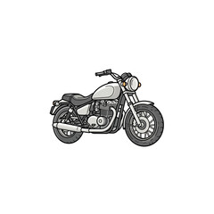 Obraz premium Classic cruiser motorcycle isolated graphic illustration with two wheeler