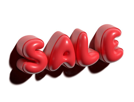 Sale red element. 3d rendering
