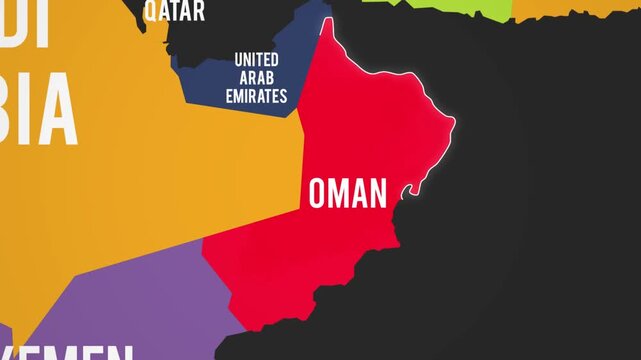 Oman 3D Map Animation With Glowing Line