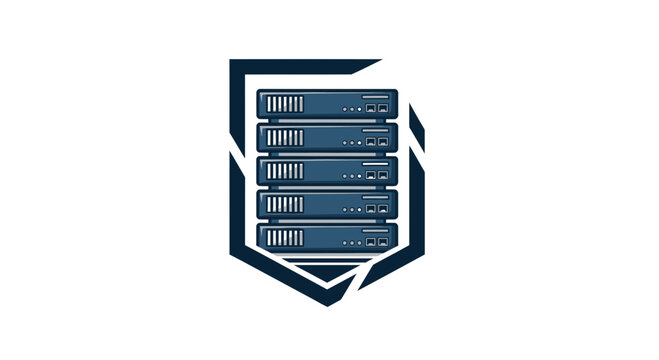 Secure Server Rack Shield Icon - Data Protection Technology