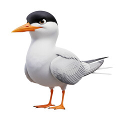 Fototapeta premium Caspian Tern Standing Isolated on White Background