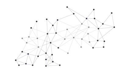 Abstract Gray Dot and Line Network Connection on Transparent Background, High Tech and Big Data Concept, Editable Stroke Vector © Howbing
