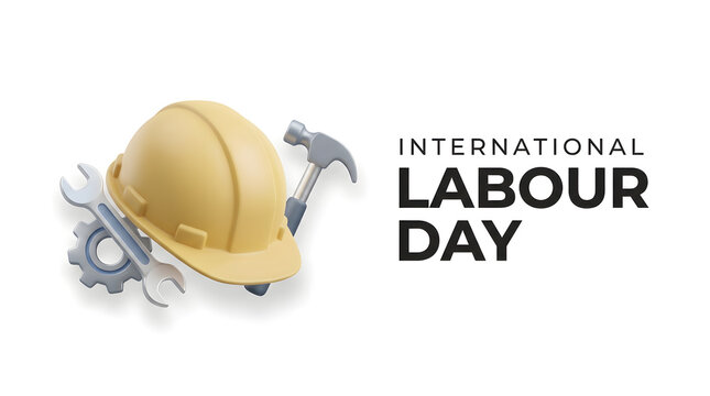 International Labour Day safety awareness banner poster concept in illustration.