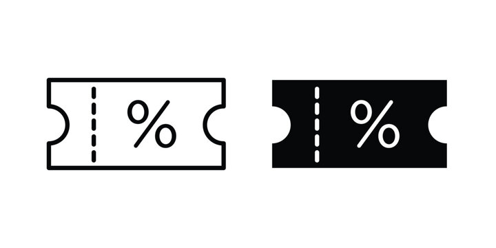 Promo code icon outline pictogram. Flat Symbols.