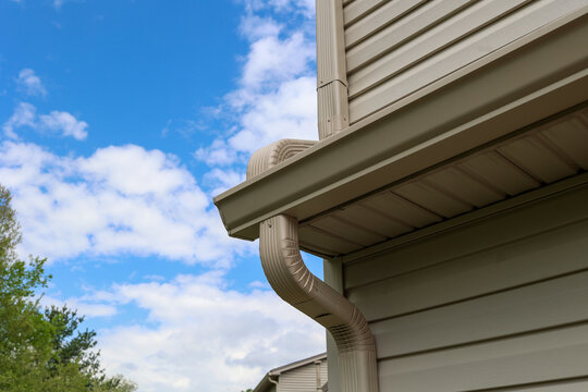 view of gutter and downspout on a house