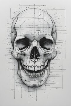 disegno cranio teschio testa corpo umano
