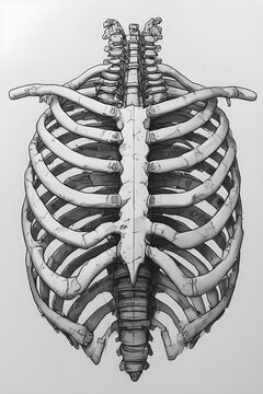 disegno ossa costole corpo umano