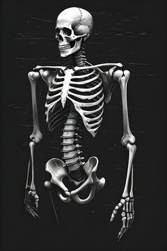 disegno ossa costole corpo umano scheletro