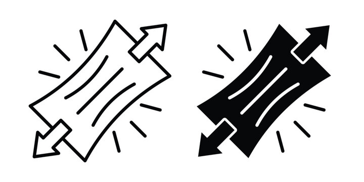 Stretchable icon outline pictogram. Flat Symbols.