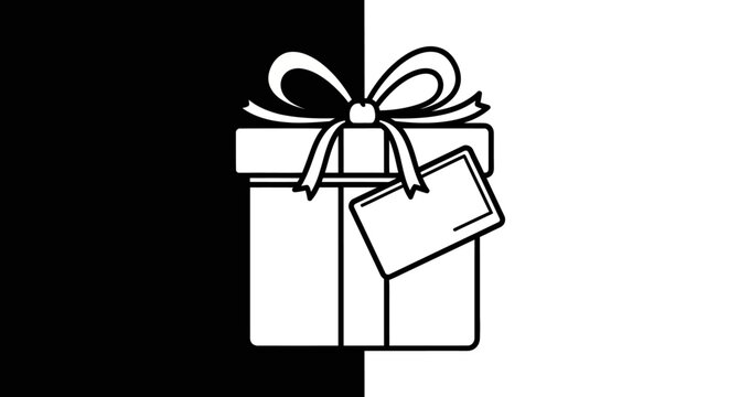 Gift box with a bow and tag.