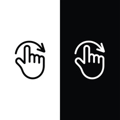 Obraz premium Hand gesture icons depicting swipe or touch interaction in two color schemes