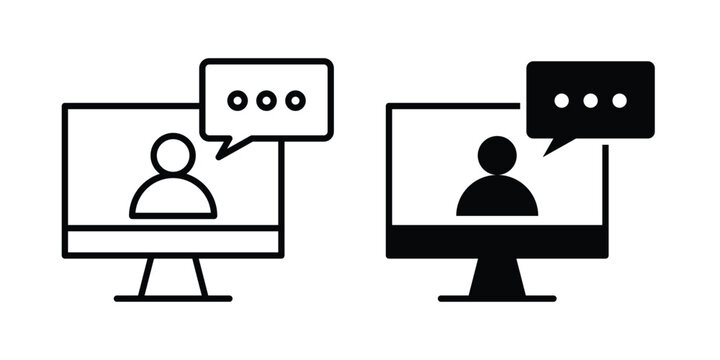 Webinar icon outline pictogram. Flat Symbols.
