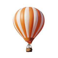 Fototapeta premium Colorful hot air balloon floating in the sky isolated on transparent background
