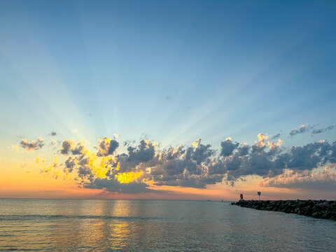 Sunrise at the Virginia Beach jetty